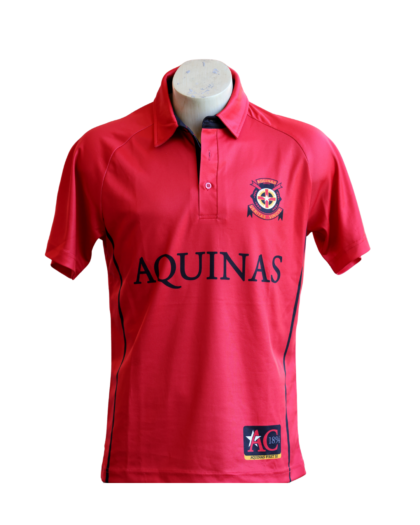 1st Cricket Red Polo s/s